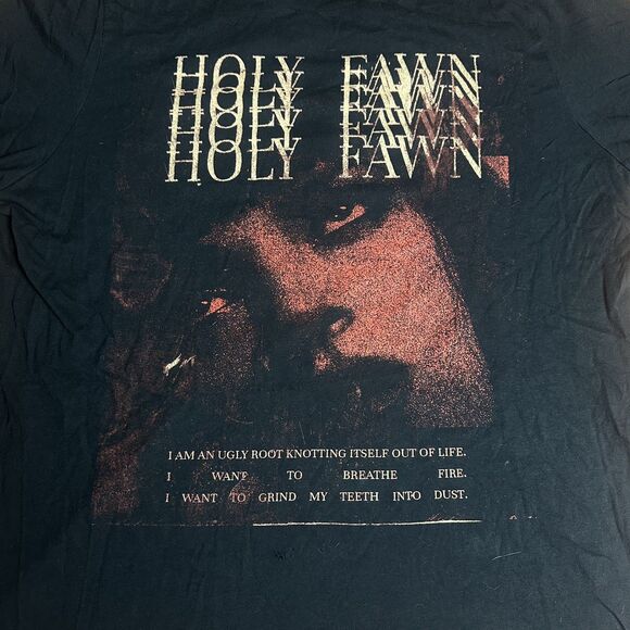 Holy Fawn Post Metal Shoegaze Pulp Fiction Band T-Shirt Black Size 2XL - Picture 2 of 3
